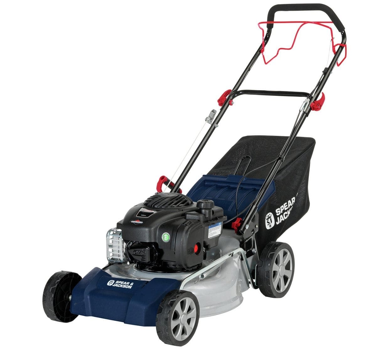 SPEAR & JACKSON 46CM SELF PROPELLED PETROL LAWNMOWER WITH BRIGGS & STRATTON 450E ENGINE