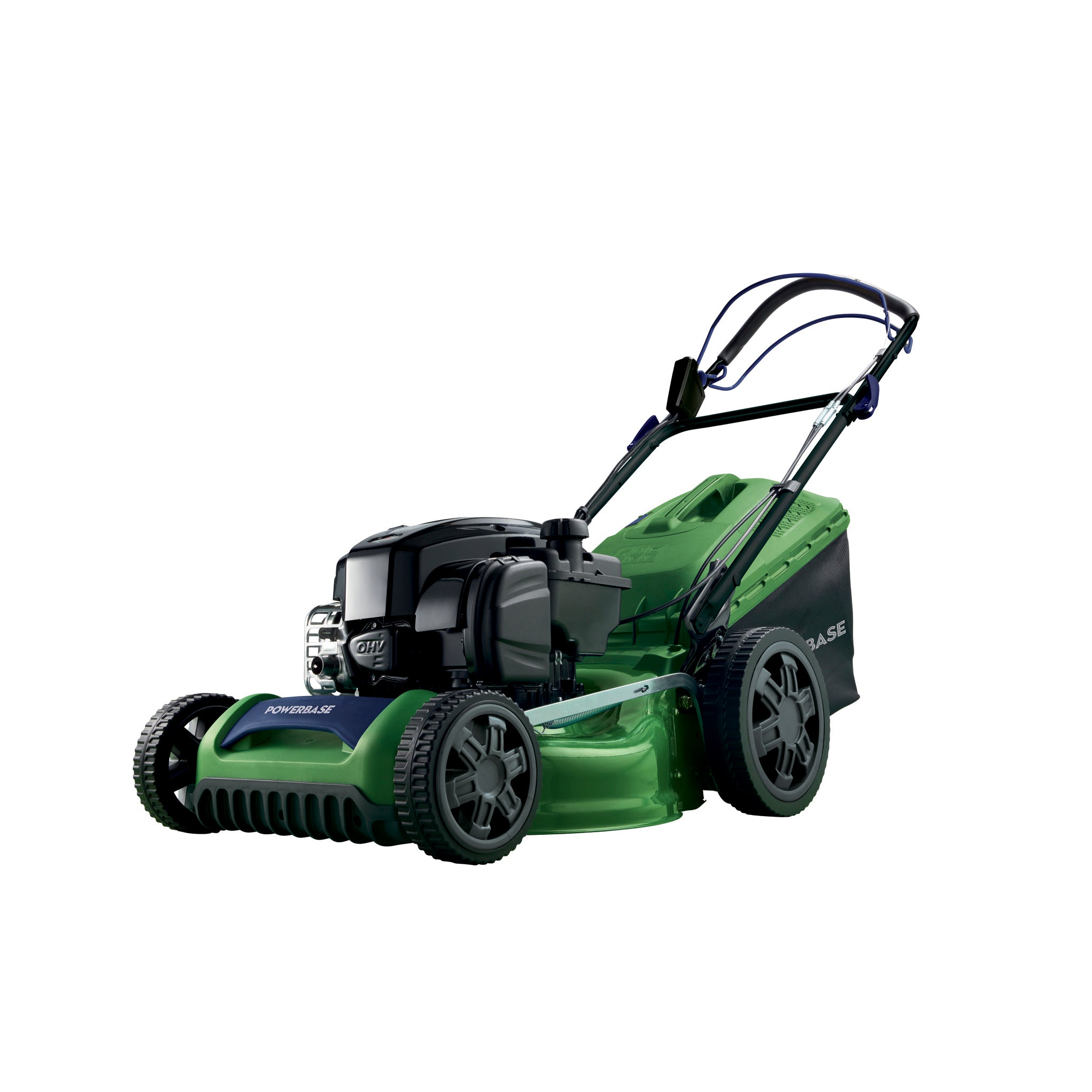 POWERBASE 46CM SELF PROPELLED PETROL LAWNMOWER WITH BRIGGS & STRATTON 475ISI KEY START ENGINE