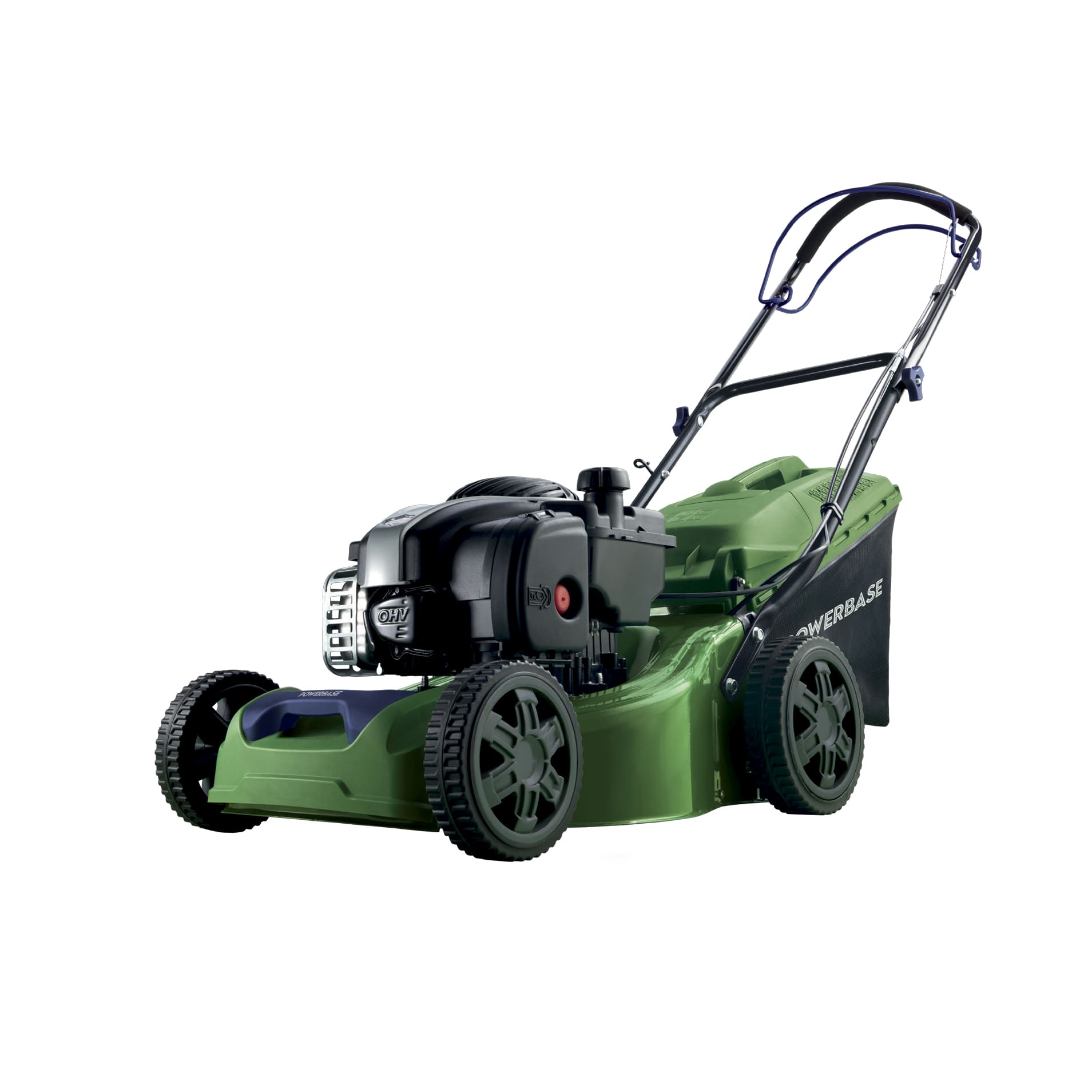 POWERBASE 41CM SELF PROPELLED PETROL LAWNMOWER WITH A BRIGGS & STRATTON 450E ENGINE