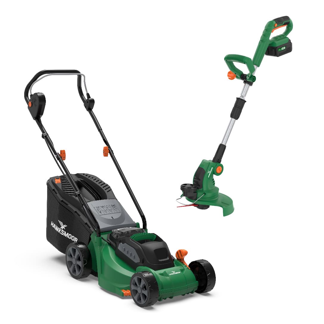 HAWKSMOOR 18V LAWNMOWER & GRASS TRIMMER 1X 4.0AH BATTERY