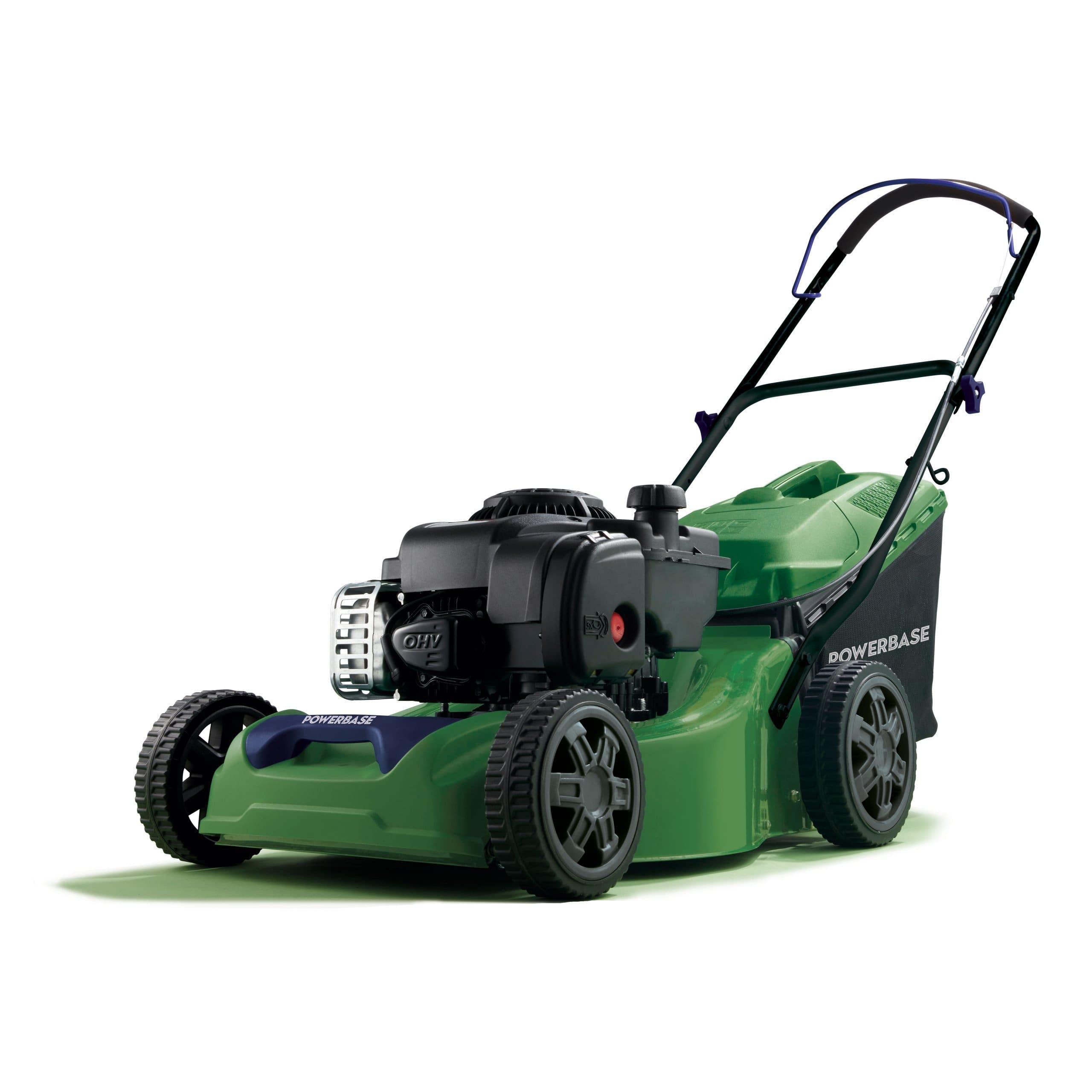 POWERBASE 41CM HAND PUSH PETROL LAWNMOWER WITH A BRIGGS & STRATTON 450E ENGINE