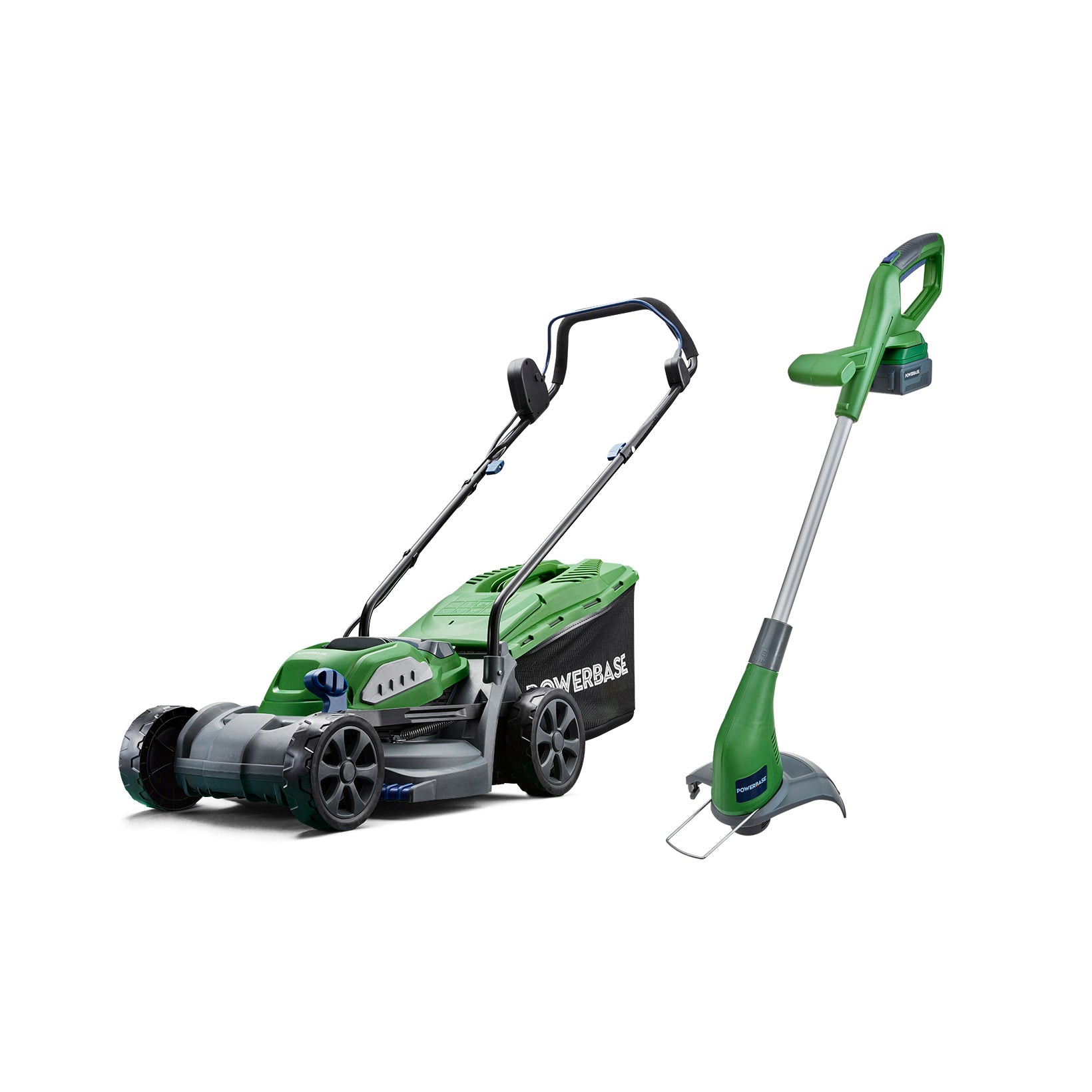 POWERBASE 20V 32CM CORDLESS LAWNMOWER & GRASS TRIMMER