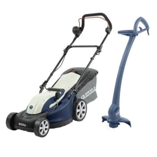 SPEAR & JACKSON 1300W 34CM CORDED LAWNMOWER & 350W GRASS TRIMMER