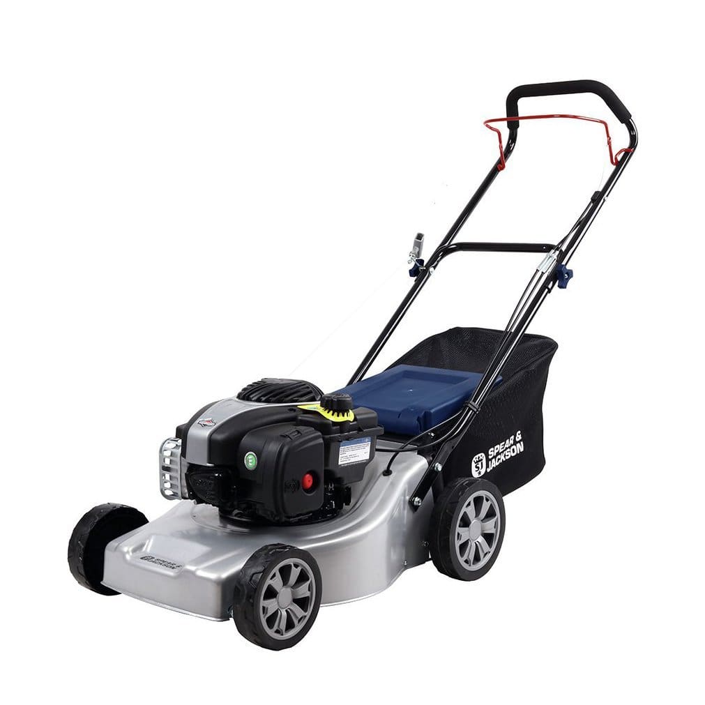 SPEAR & JACKSON 41CM SELF PROPELLED PETROL LAWNMOWER WITH BRIGGS & STRATTON 450E ENGINE