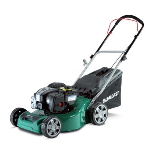 QUALCAST 41CM PUSH PETROL LAWNMOWER WITH BRIGGS & STRATTON 450E ENGINE
