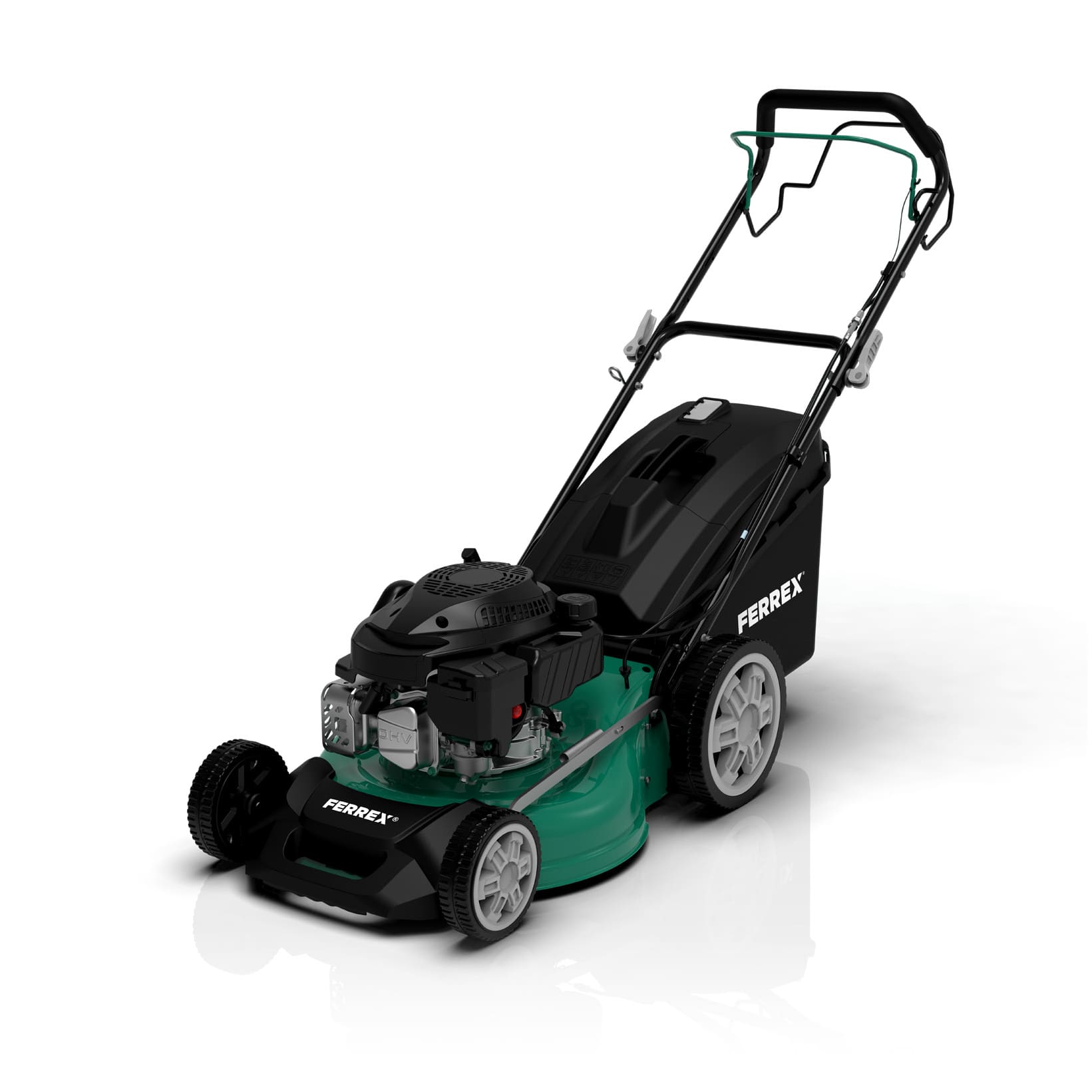 FERREX 46CM SELF PROPELLED PETROL LAWNMOWER WITH RV125 ENGINE