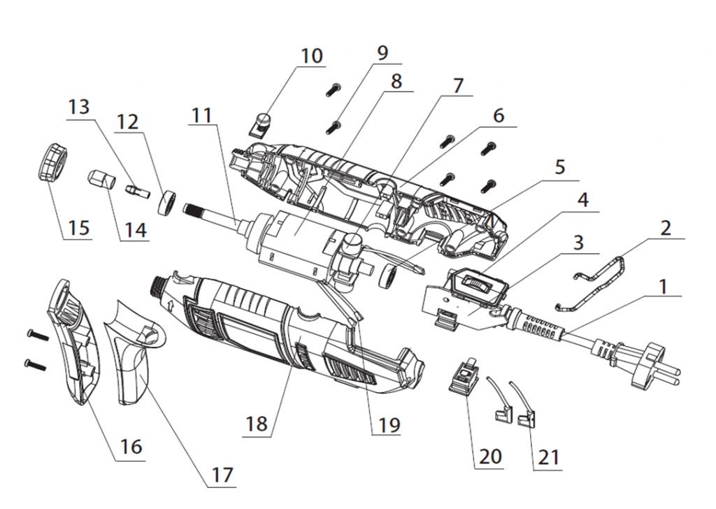 WORKZONE 170W CORDED ROTARY TOOL Coreservice