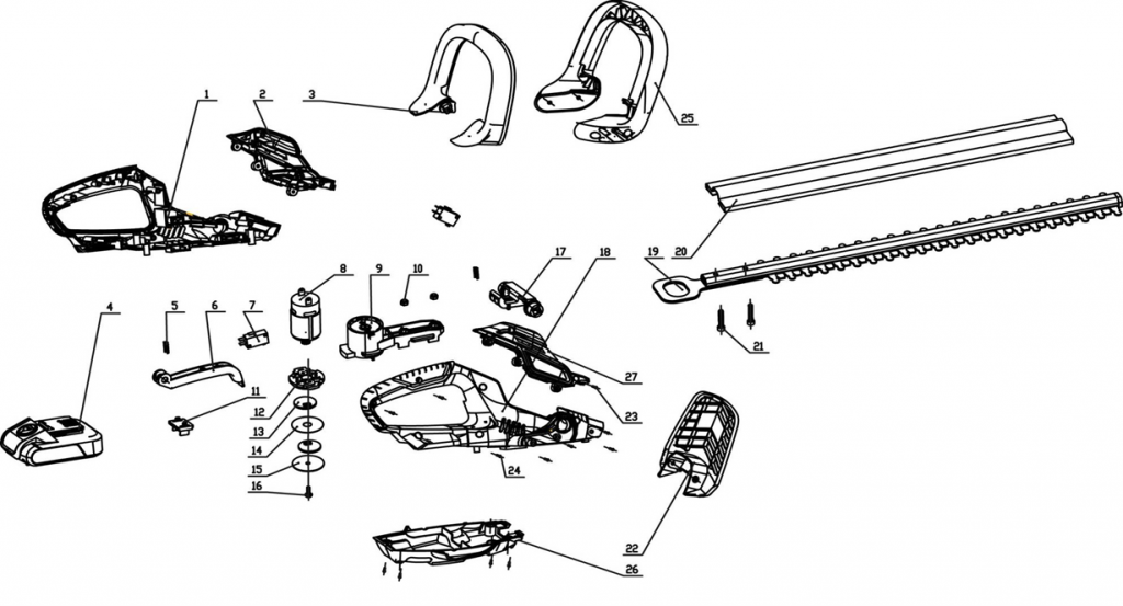 QUALCAST 51CM 18V CORDLESS HEDGE TRIMMER Coreservice