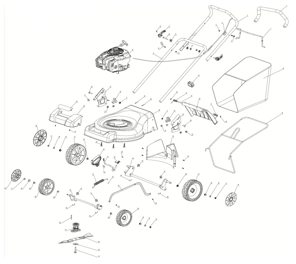 SPEAR & JACKSON 46CM HAND PUSH PETROL LAWNMOWER WITH BRIGGS & STRATTON ...