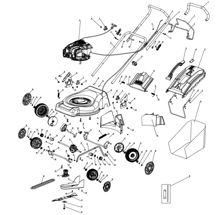 YARD FORCE 46CM SELF PROPELLED PETROL LAWNMOWER BRIGGS & STRATTON 450E ...